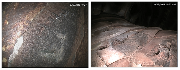 工業(yè)內(nèi)窺鏡檢測(cè)出的燒蝕缺損等缺陷 工業(yè)內(nèi)窺鏡檢測(cè)出的燒蝕缺損等缺陷