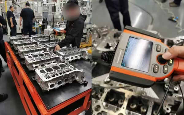 使用韋林工業內窺鏡檢查汽車零部件質量